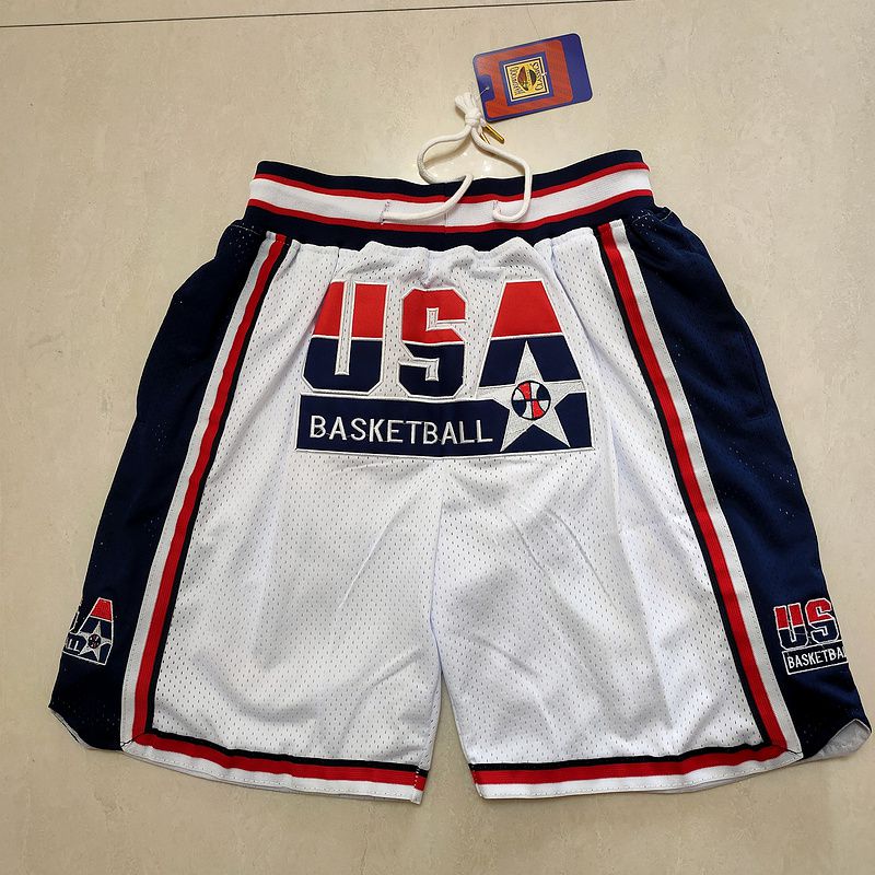2025 Men NBA USA Shorts White style 1->more jerseys->NBA Jersey